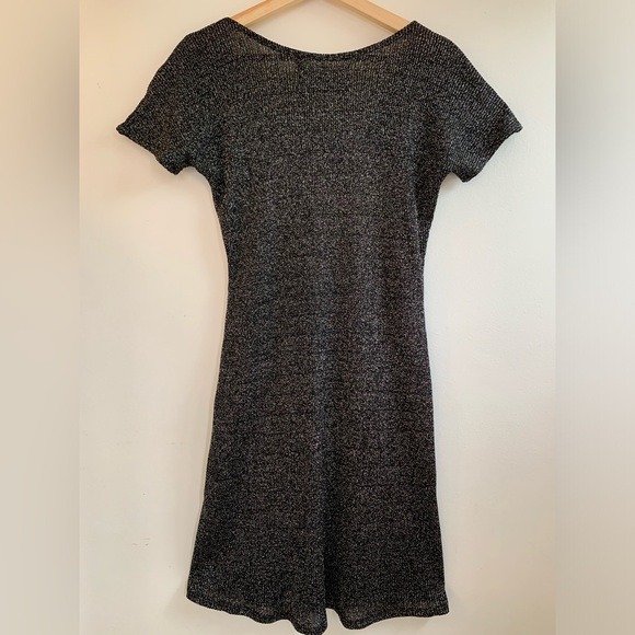 Reformation 
Black Pewter Sparkle Mini Metallic Dress Size;M-L .Girls Night out - Picture 7 of 10